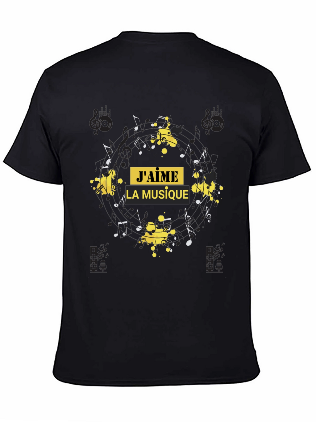 Jaime la musique T-Shirt Music Notes Tee