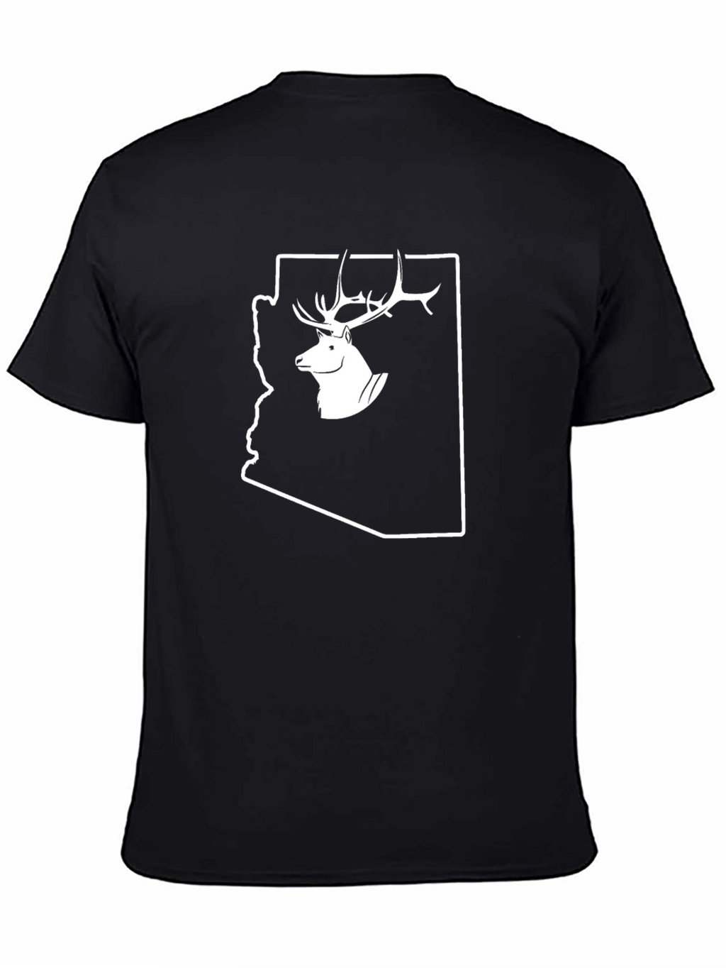 Arizona Deer Graphic Tee - Black Cotton T-Shirt