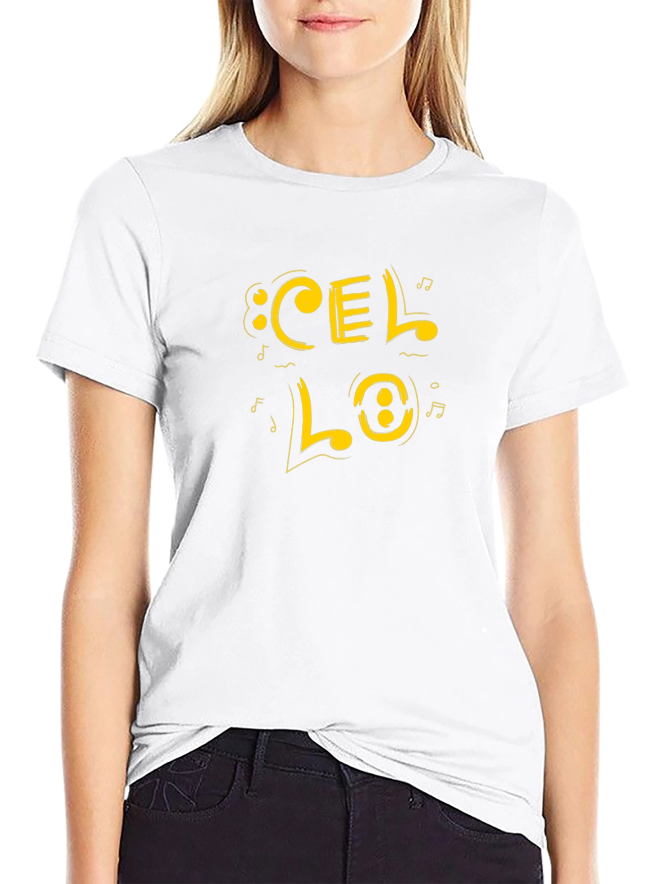 Cello Music Graphic Tee - Black Cotton Blend