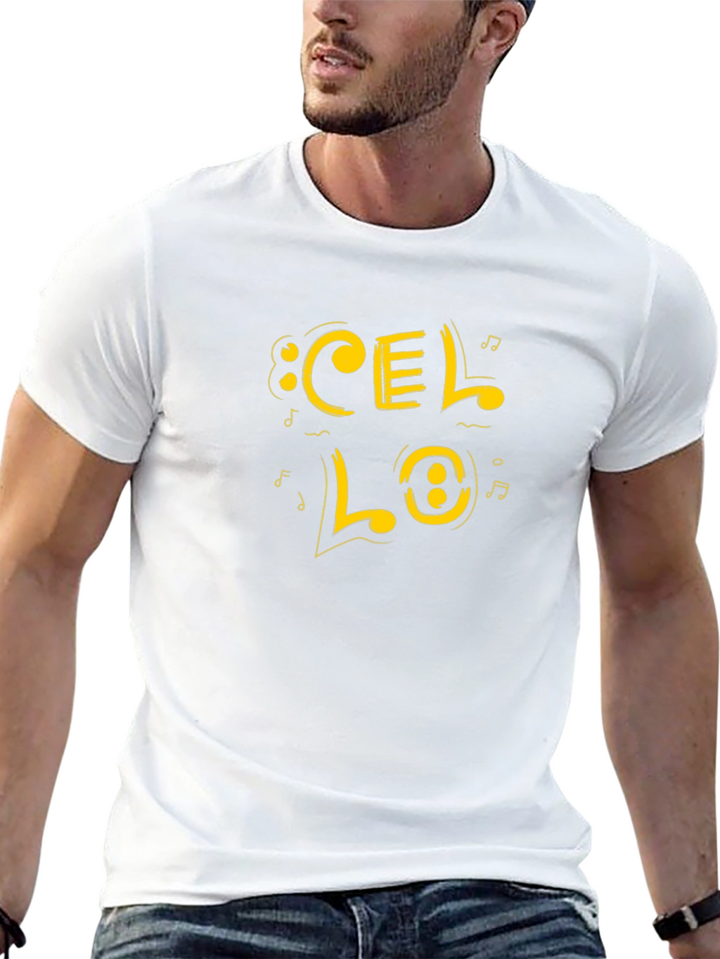 Cello Music Graphic Tee - Black Cotton Blend