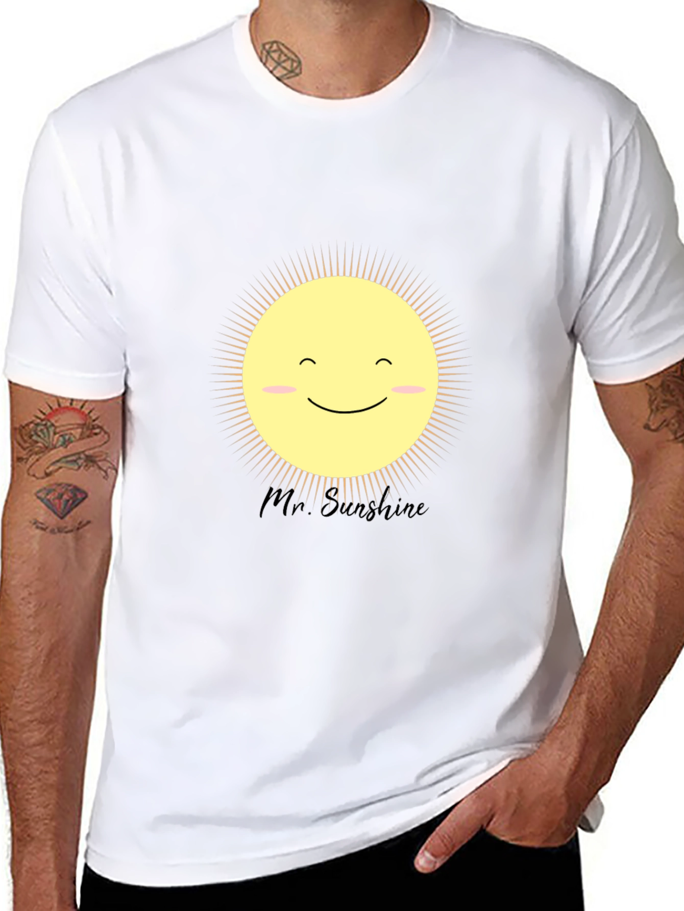 Mr. Sunshine Graphic Tee - Black Cotton T-Shirt
