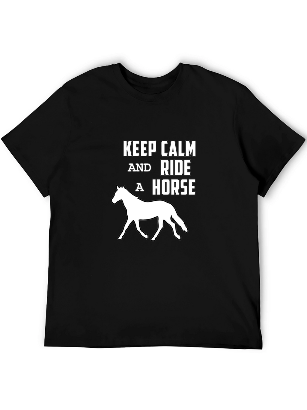 Keep Calm Ride Horse Black T-Shirt