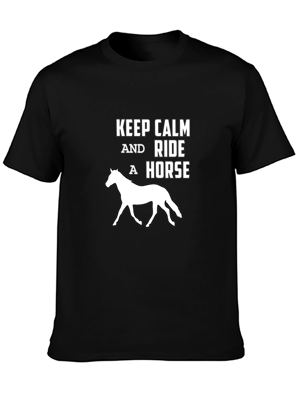 Keep Calm Ride Horse Black T-Shirt
