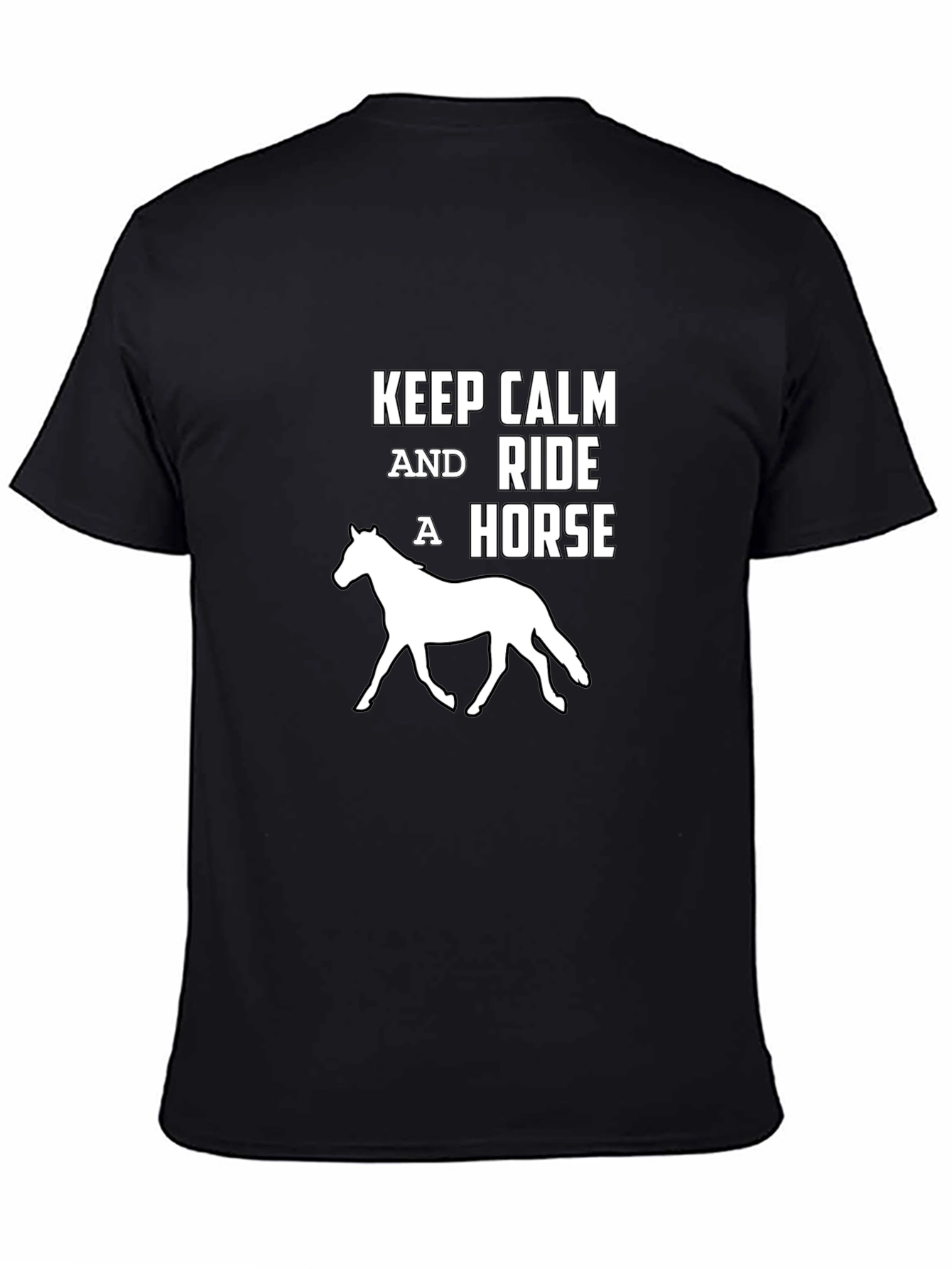 Keep Calm Ride Horse Black T-Shirt