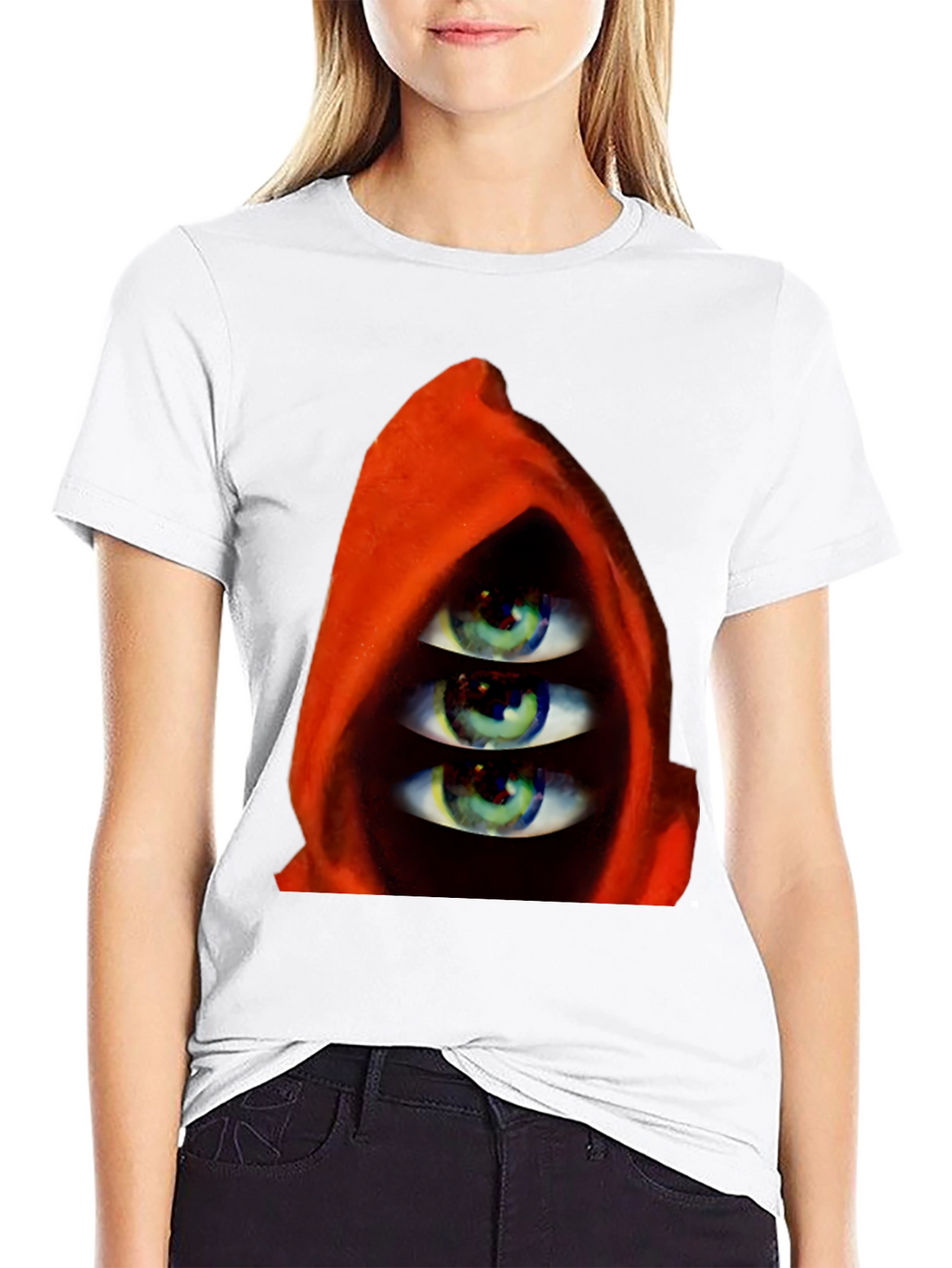Three Eyes in Hooded Red Robe T-Shirt