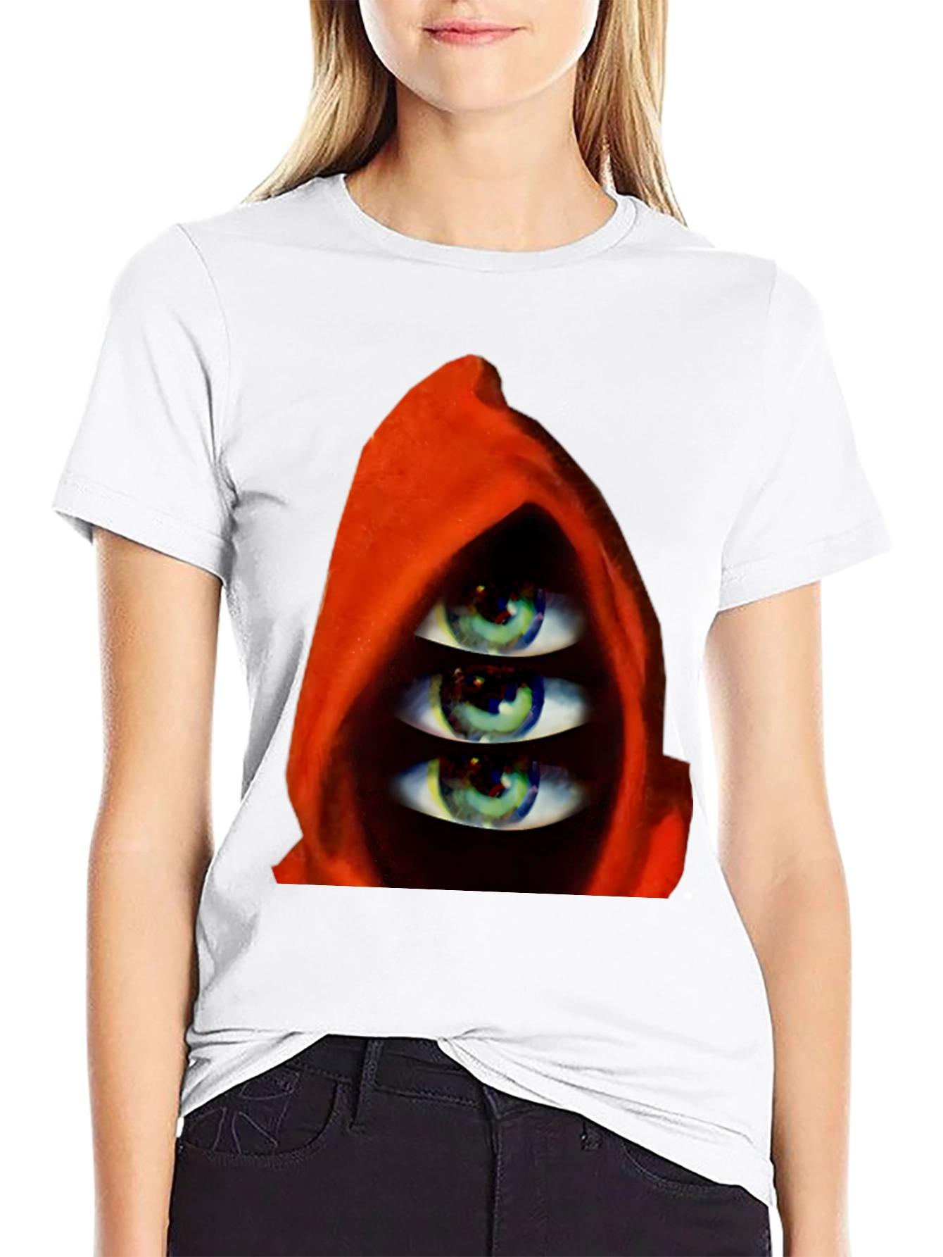 Three Eyes in Hooded Red Robe T-Shirt