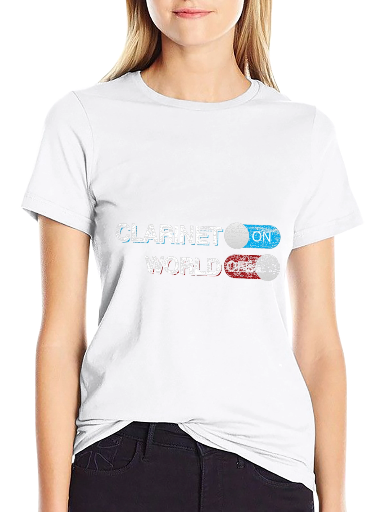 Clarinet World On/Off T-Shirt - Musician Novelty Tee