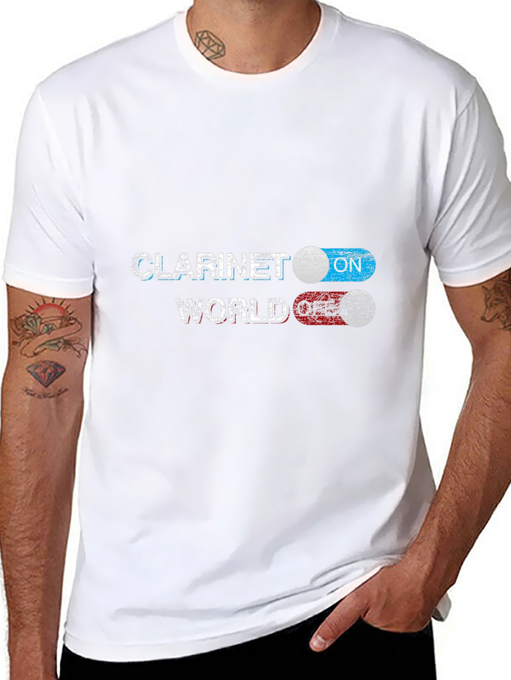 Clarinet World On/Off T-Shirt - Musician Novelty Tee