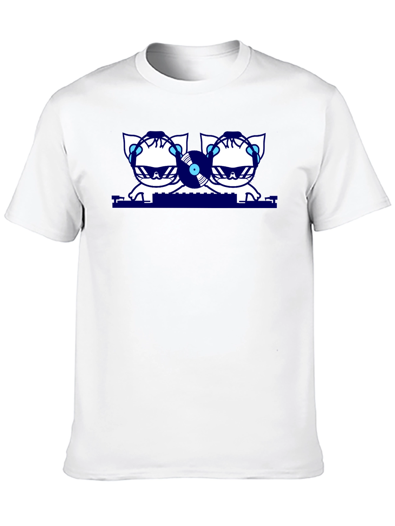 DJ Cats Graphic T-Shirt - Black