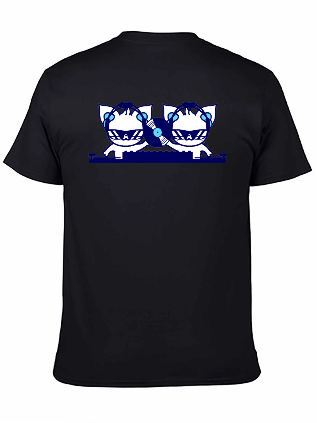 DJ Cats Graphic T-Shirt - Black