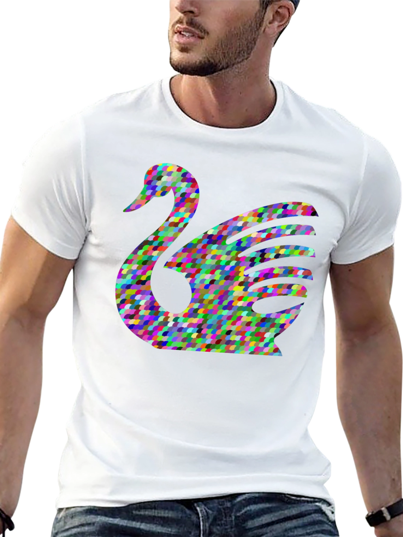Abstract Swan Graphic T-Shirt