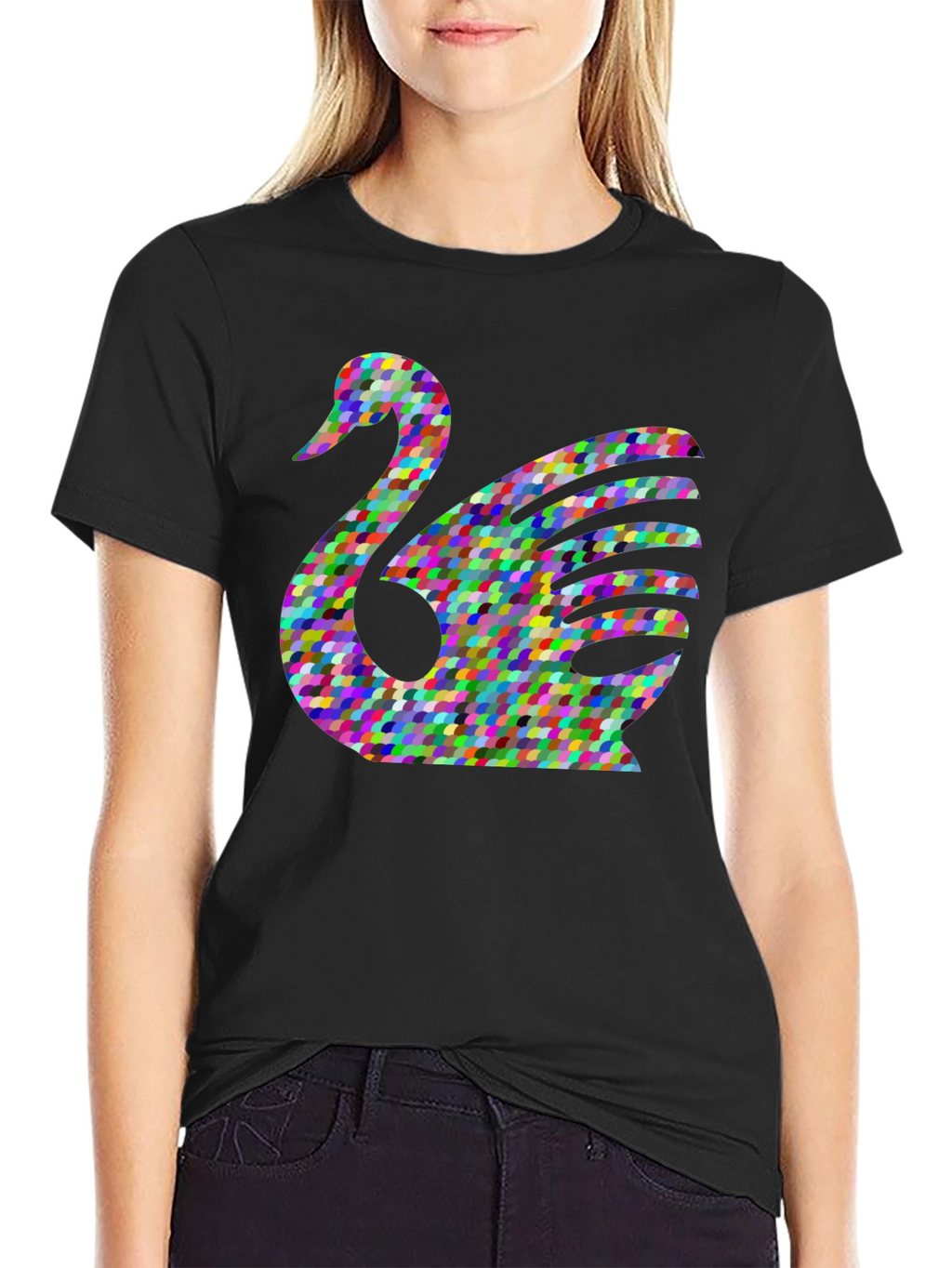 Abstract Swan Graphic T-Shirt