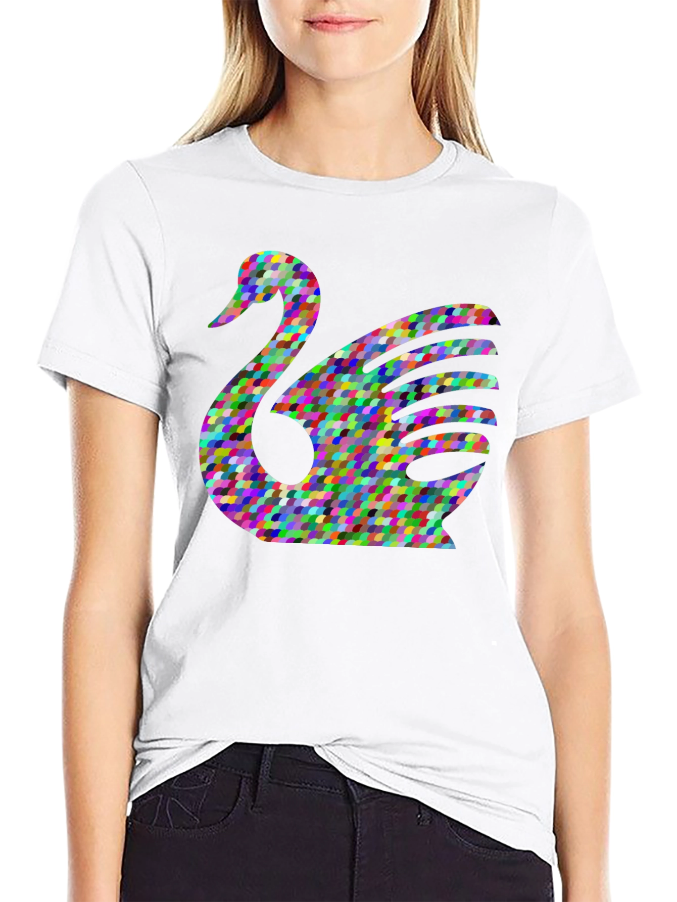 Abstract Swan Graphic T-Shirt