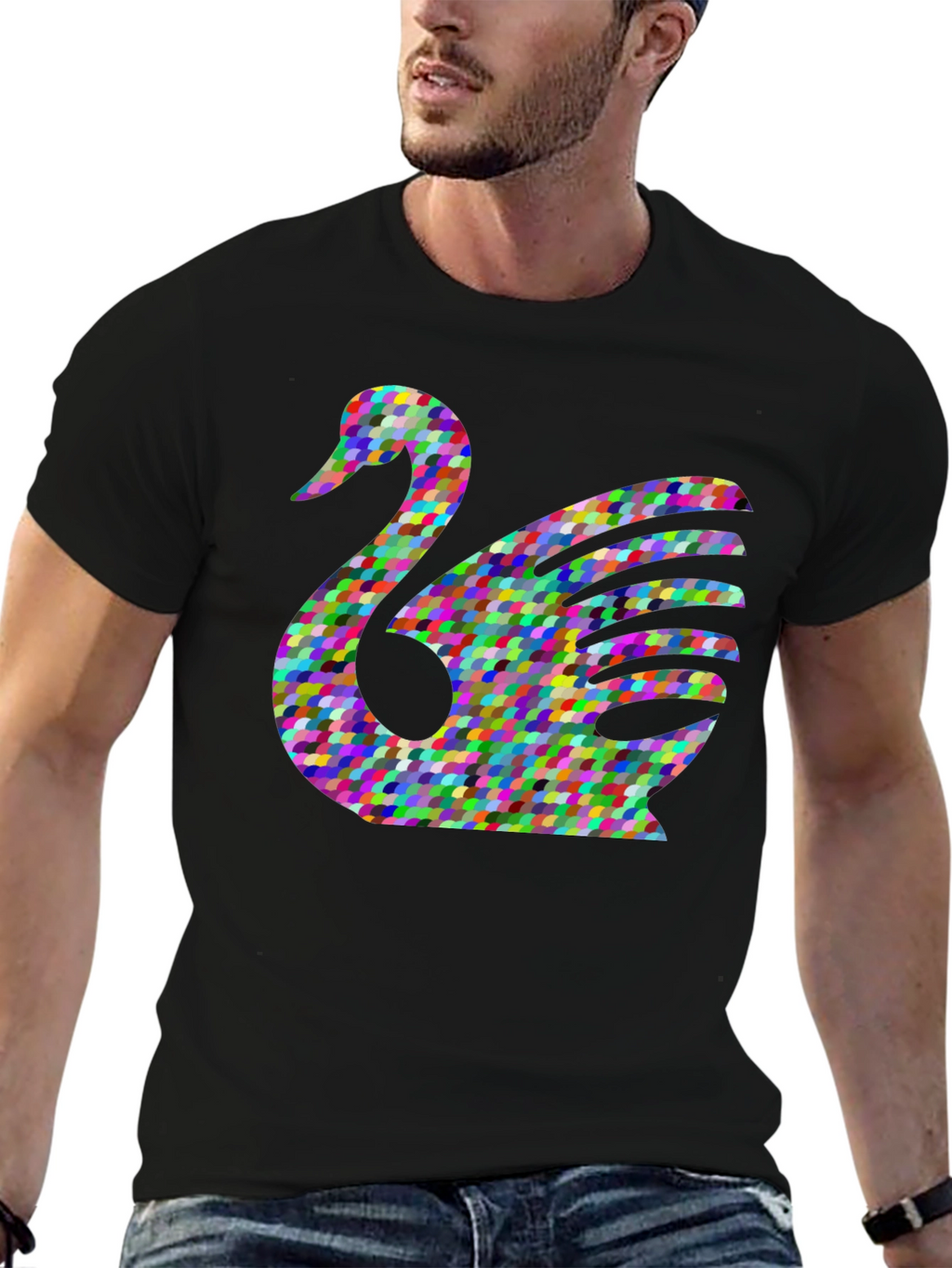 Abstract Swan Graphic T-Shirt