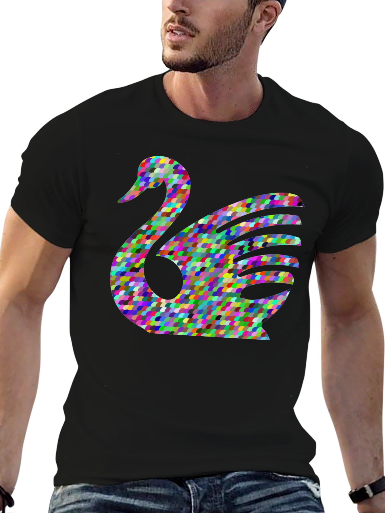 Abstract Swan Graphic T-Shirt