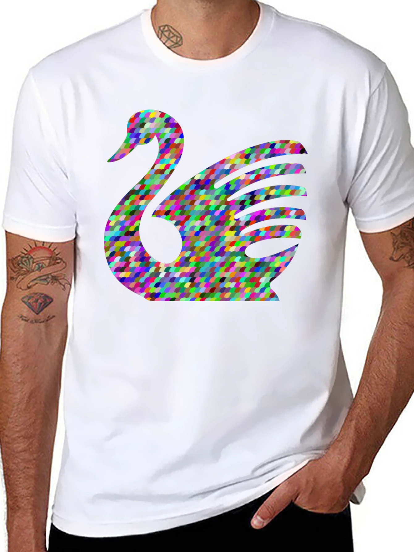 Abstract Swan Graphic T-Shirt