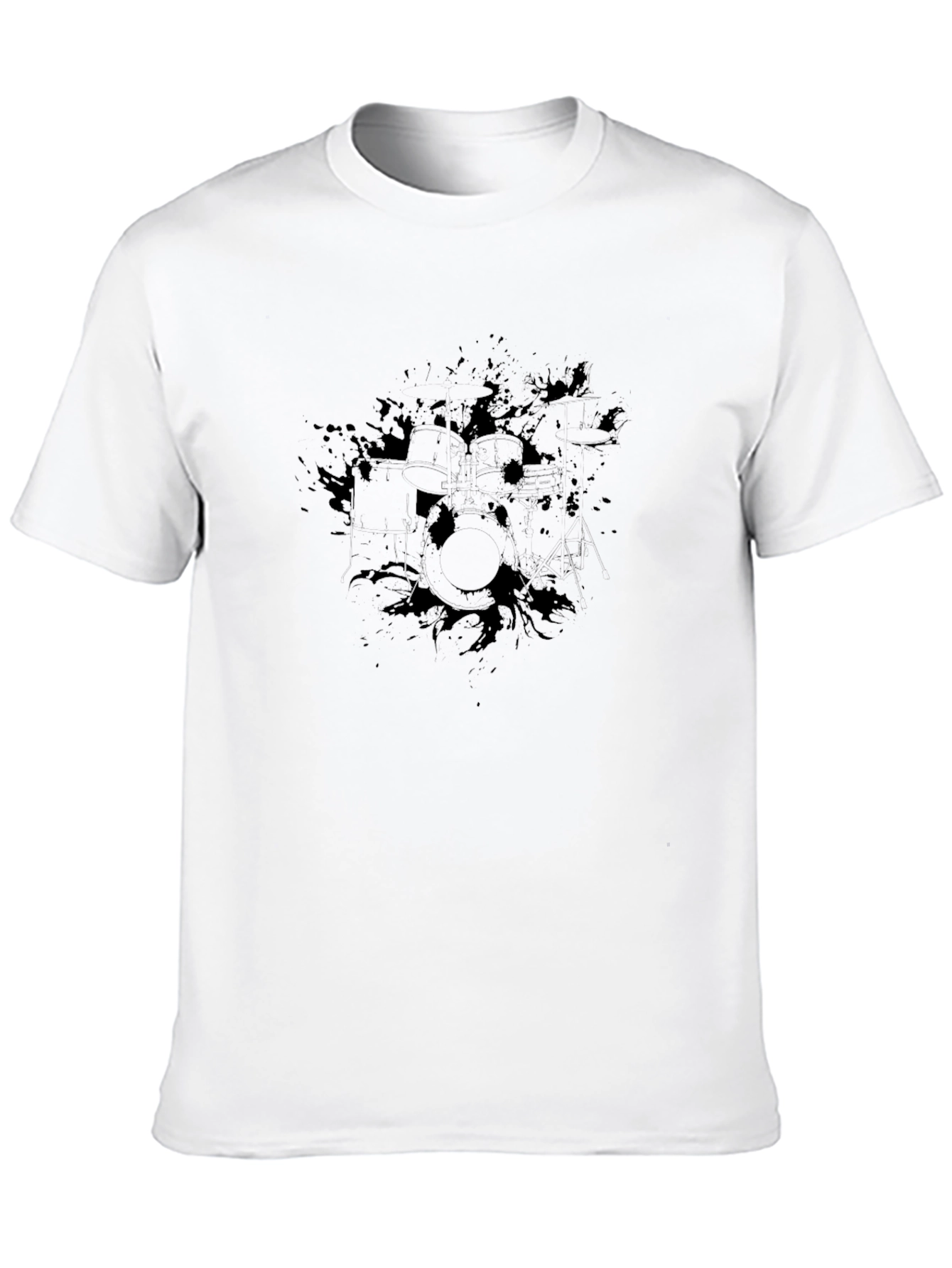 Mens Black Graphic Tee - Abstract Design