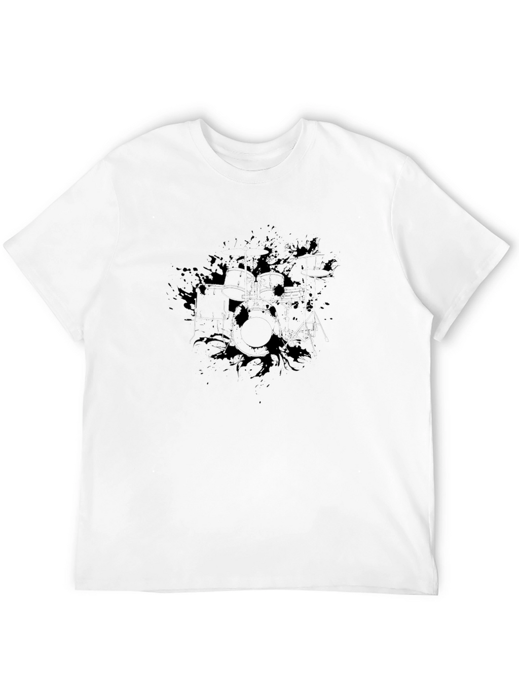 Mens Black Graphic Tee - Abstract Design