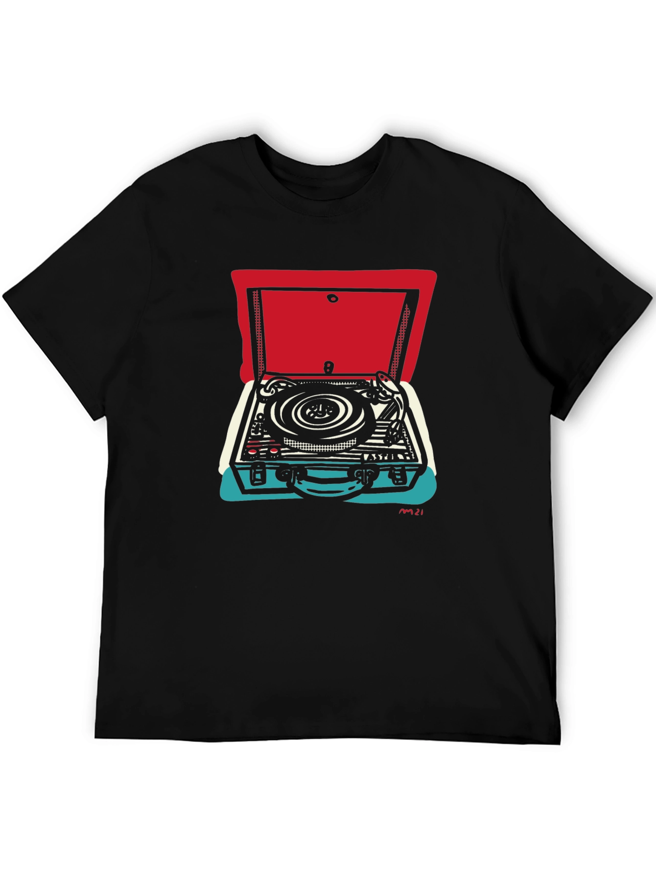Retro Record Player Graphic Tee - Cool Music Lover Shirt