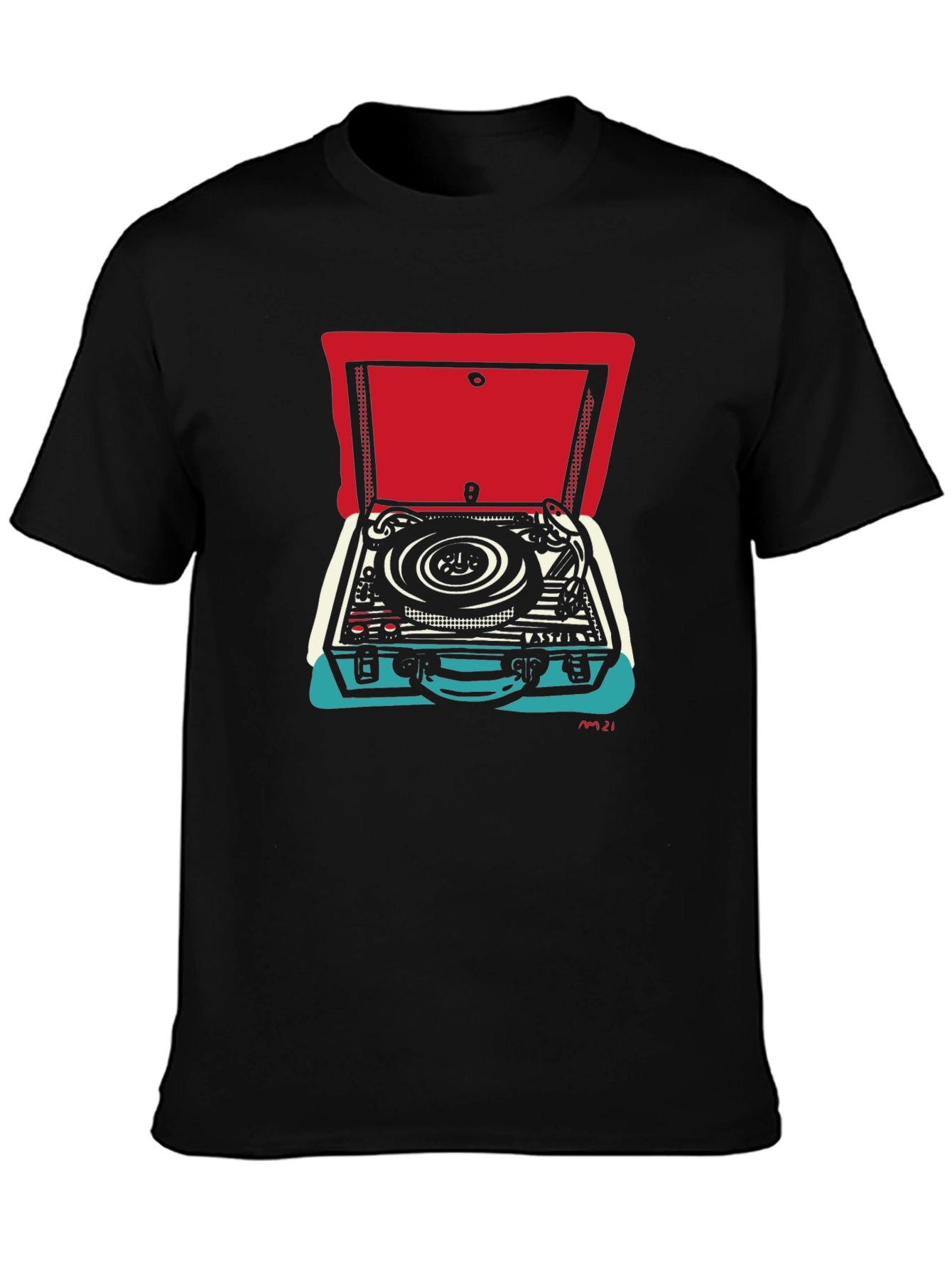 Retro Record Player Graphic Tee - Cool Music Lover Shirt
