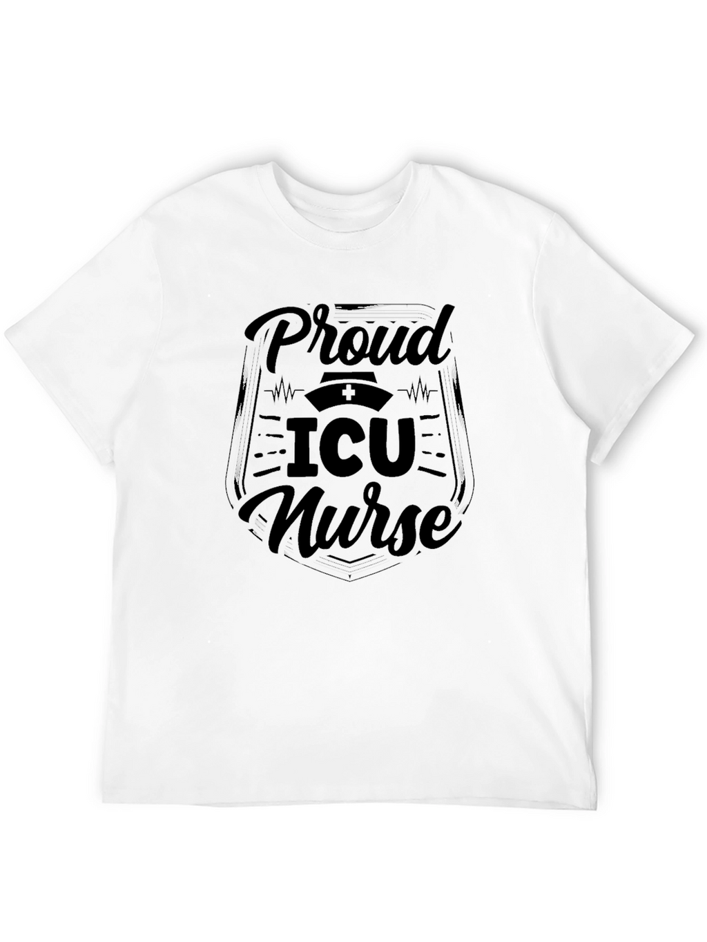 Proud ICU Nurse Black Graphic Tee