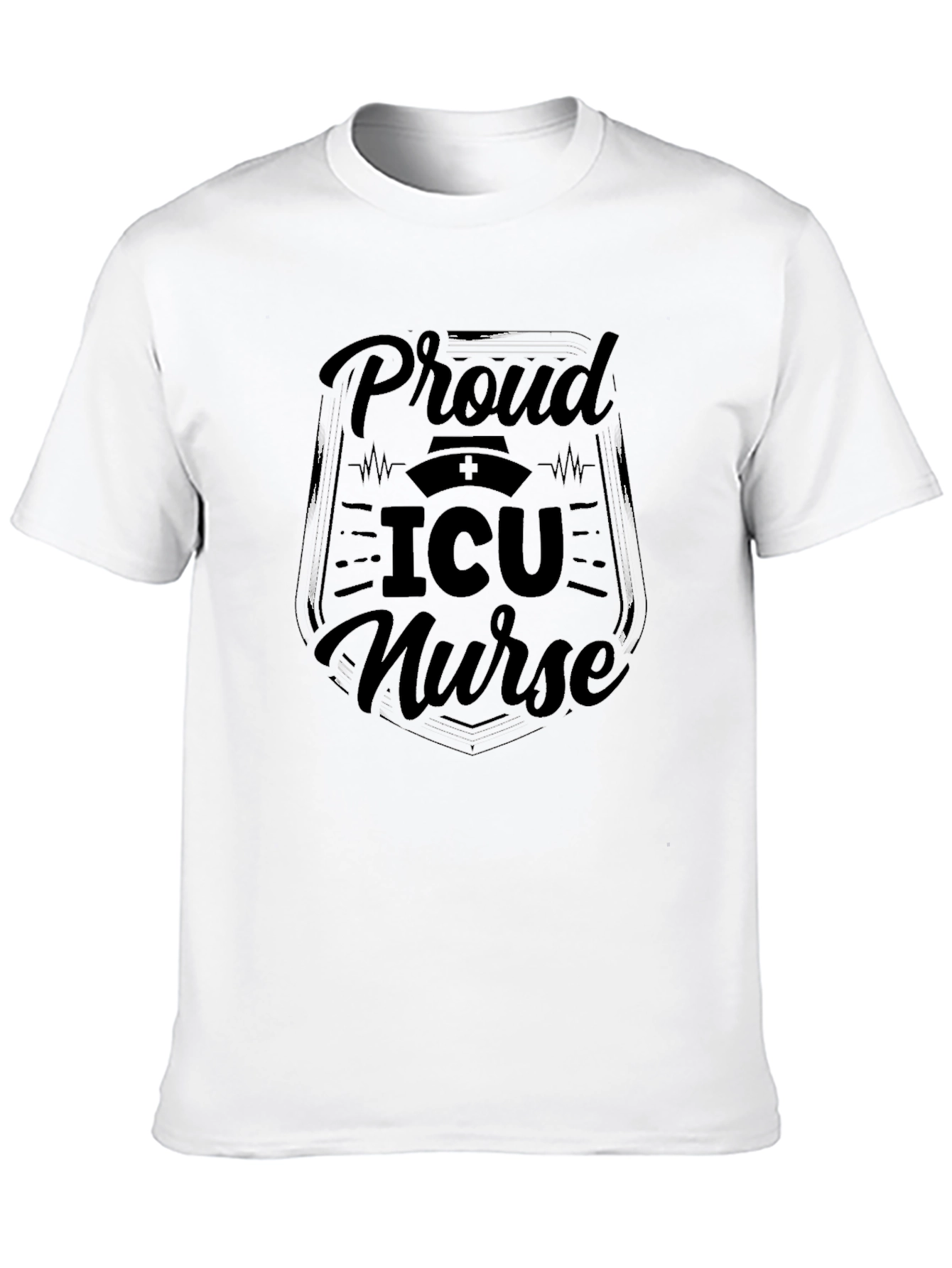 Proud ICU Nurse Black Graphic Tee