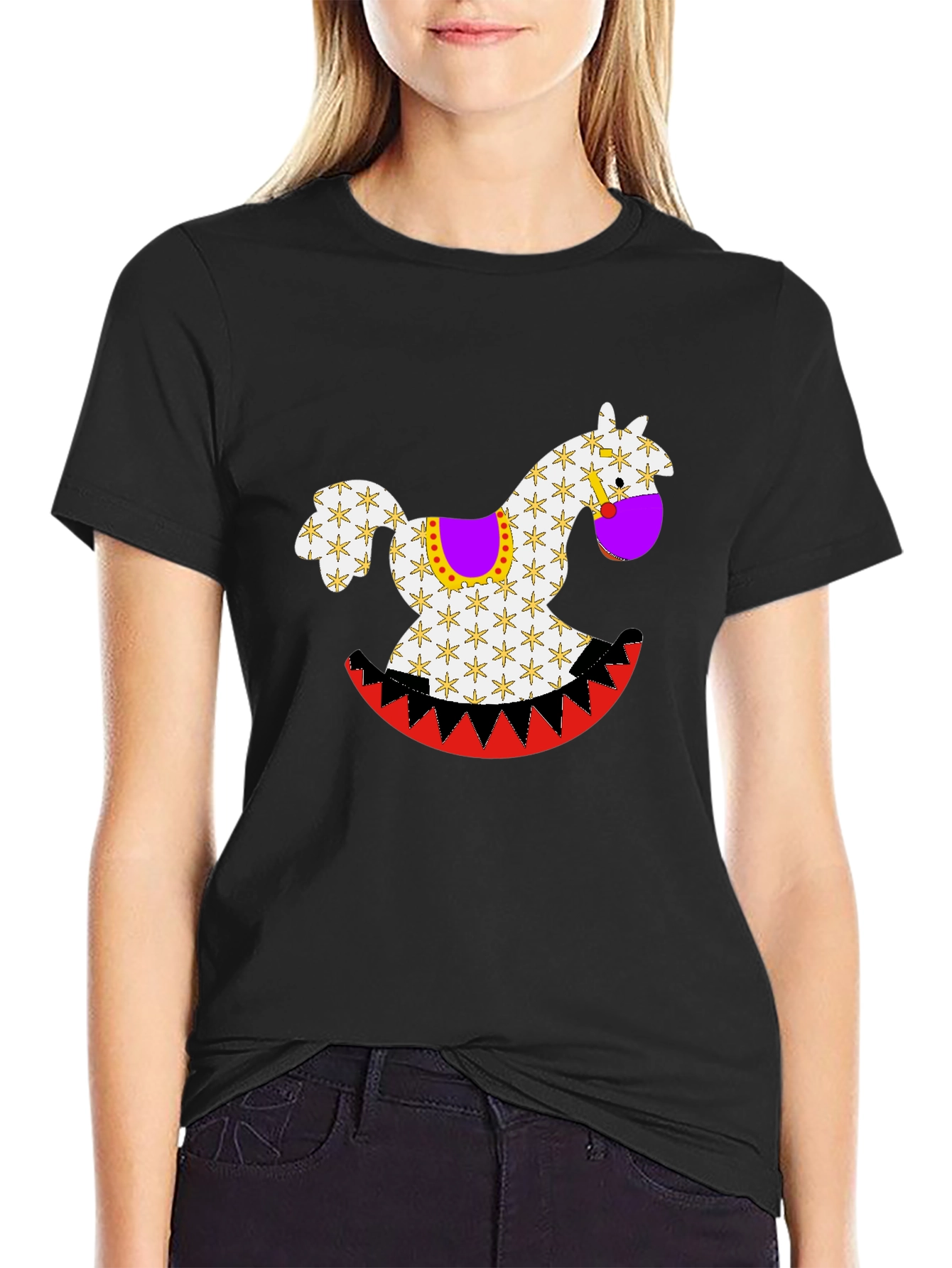 Rocking Horse Graphic Tee - Black Casual Shirt