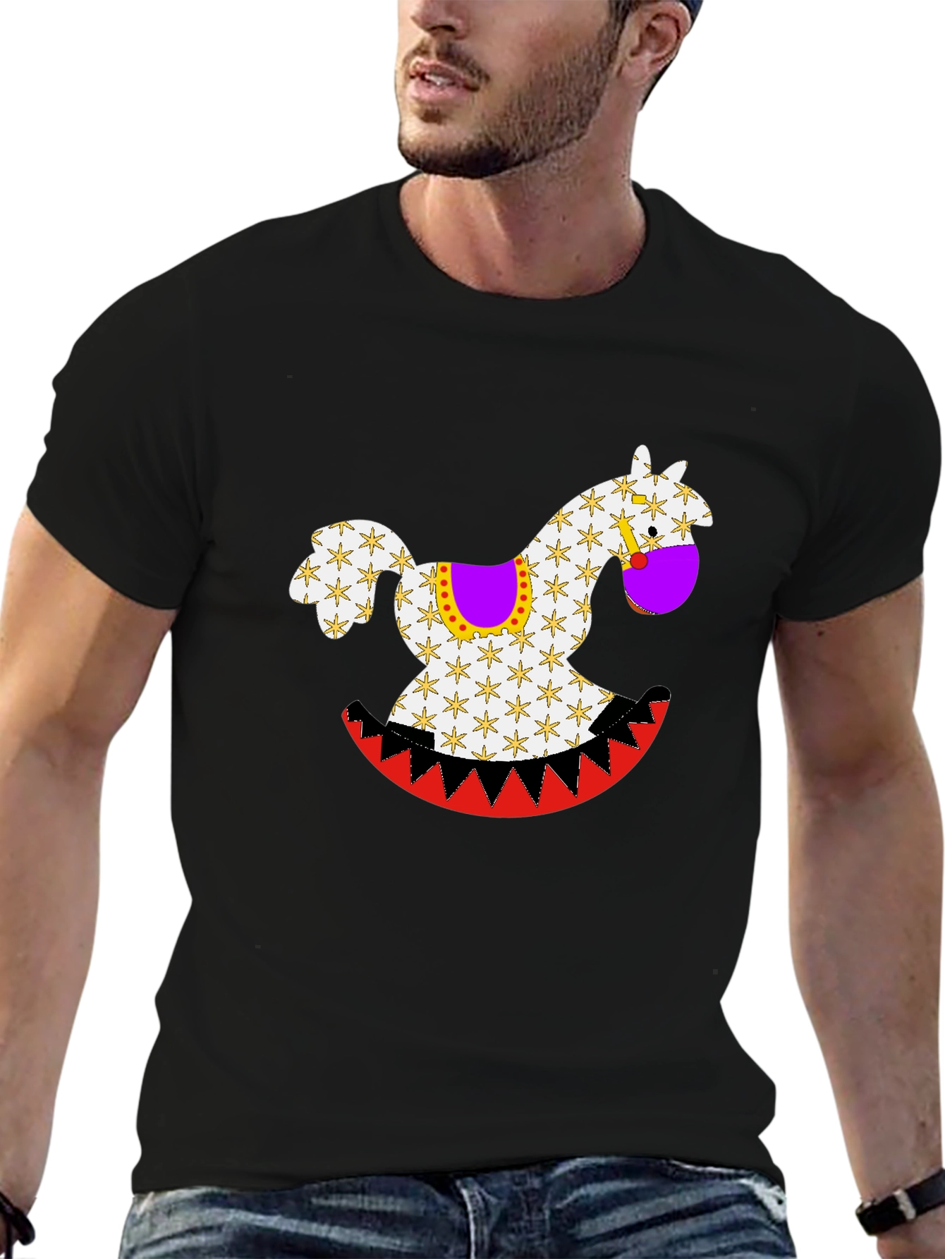 Rocking Horse Graphic Tee - Black Casual Shirt