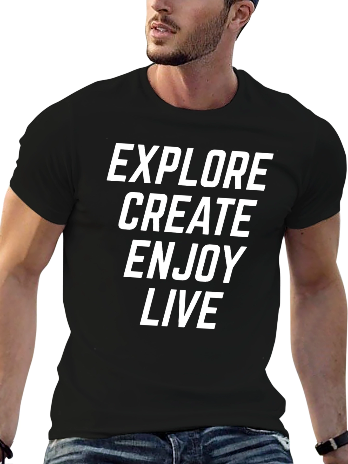 Explore Create Enjoy Live Black T-Shirt