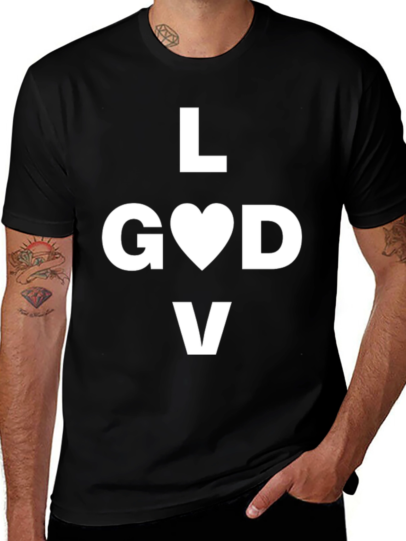 Love God T-Shirt - Black Graphic Tee