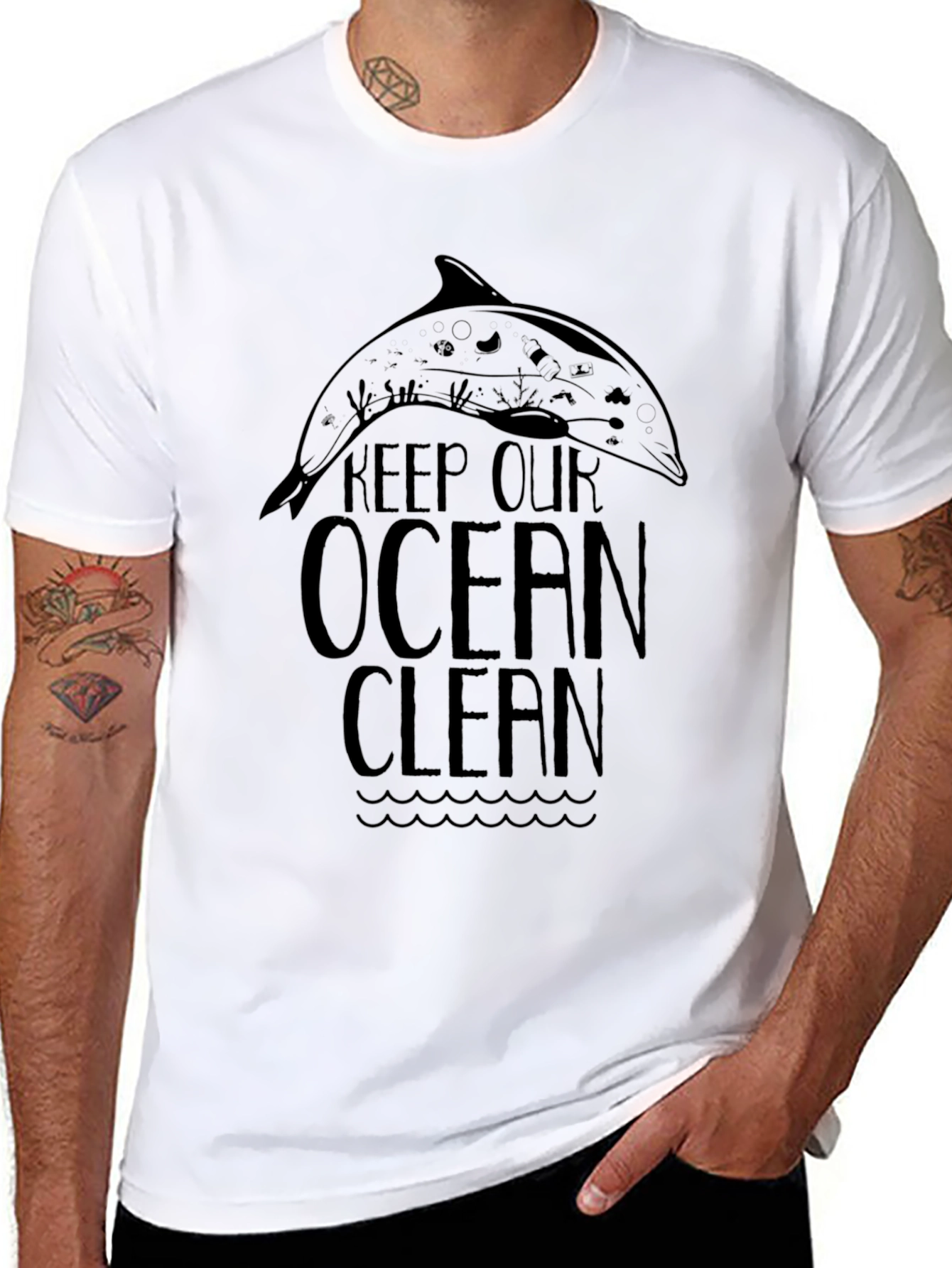 Keep Our Ocean Clean Black T-Shirt