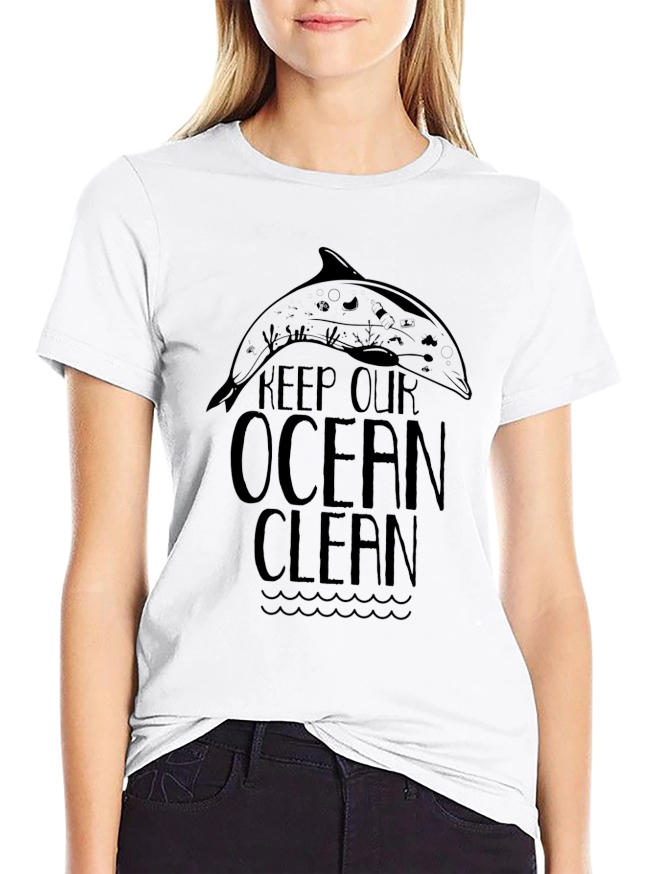 Keep Our Ocean Clean Black T-Shirt