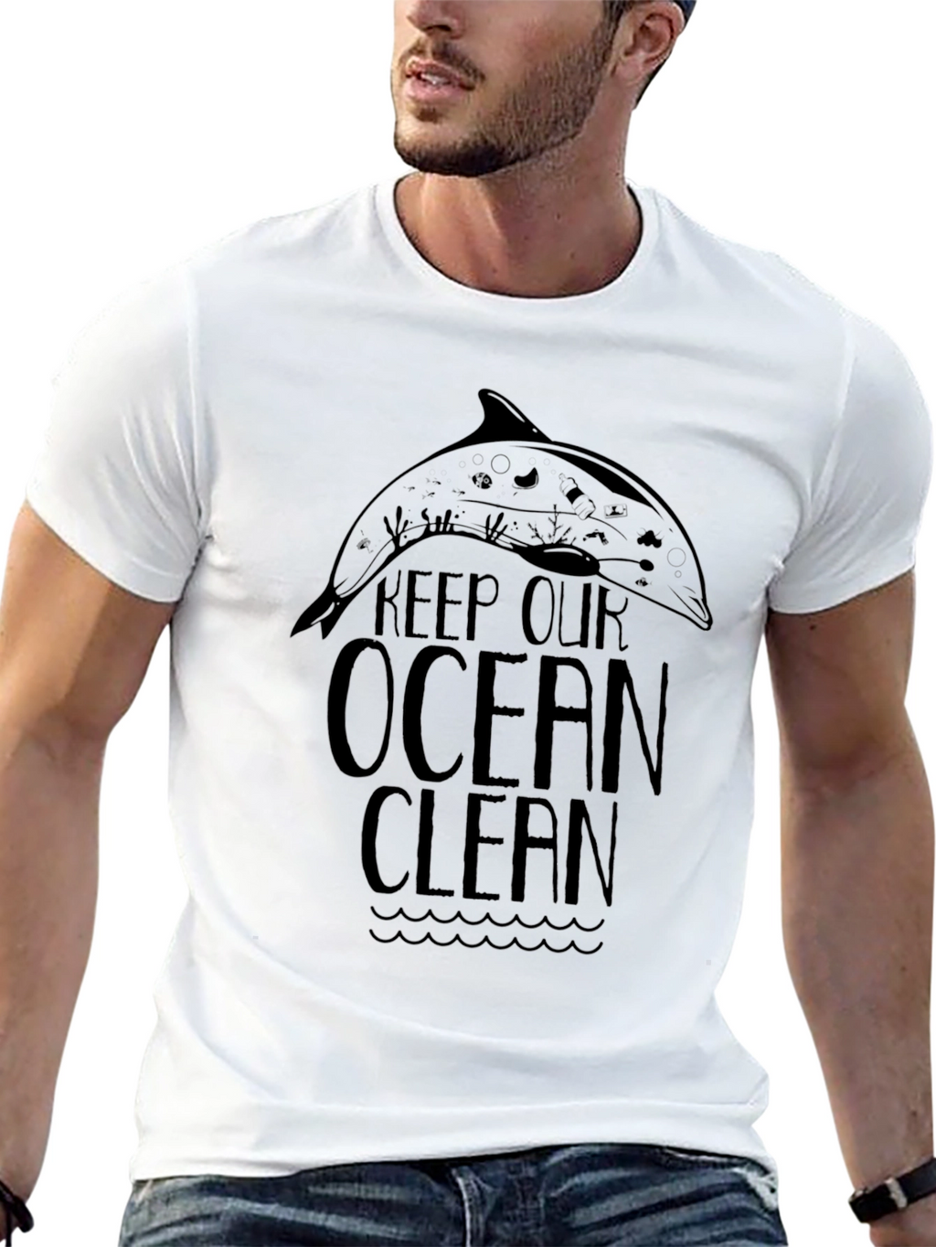 Keep Our Ocean Clean Black T-Shirt