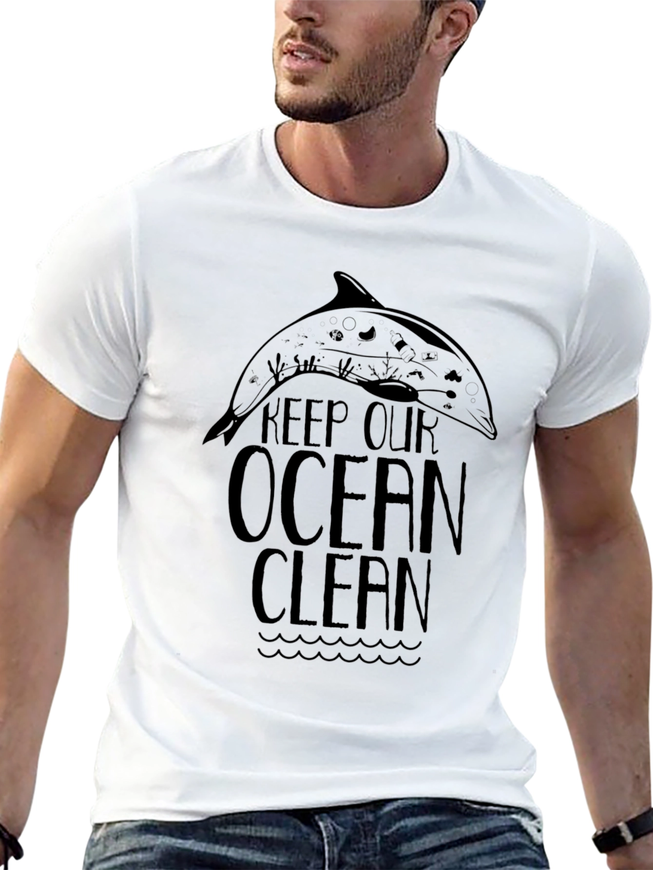 Keep Our Ocean Clean Black T-Shirt