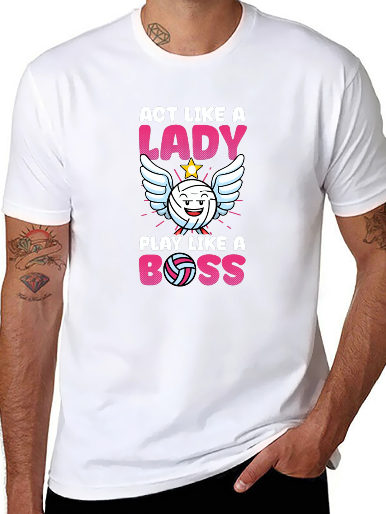 Act Like A Lady Play Like A Boss Volleyball T-Shirt