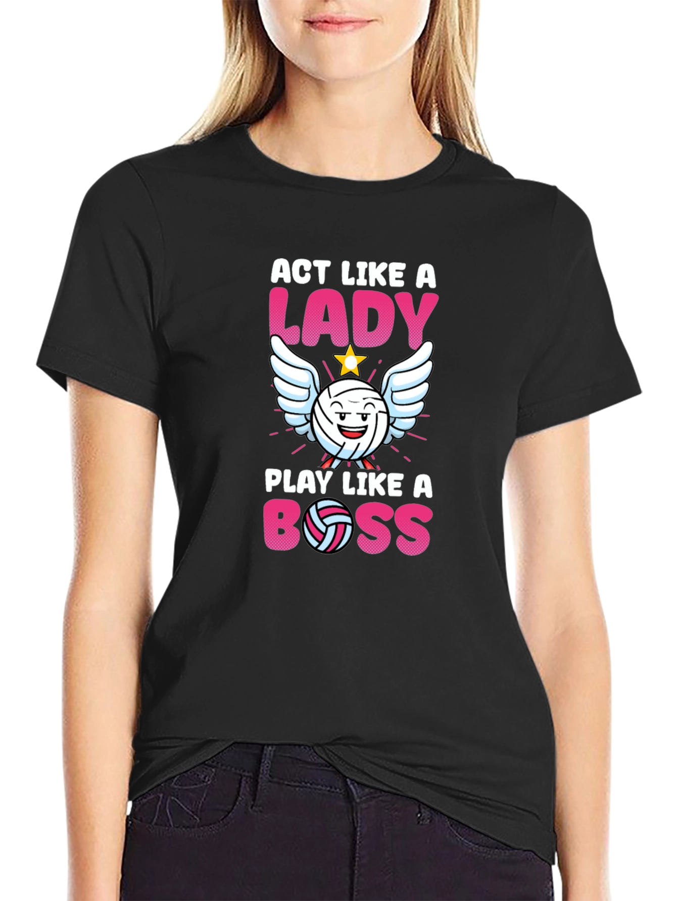 Act Like A Lady Play Like A Boss Volleyball T-Shirt