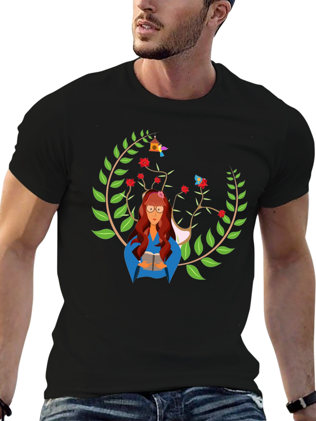 Bookworm Graphic Tee - Literary Style