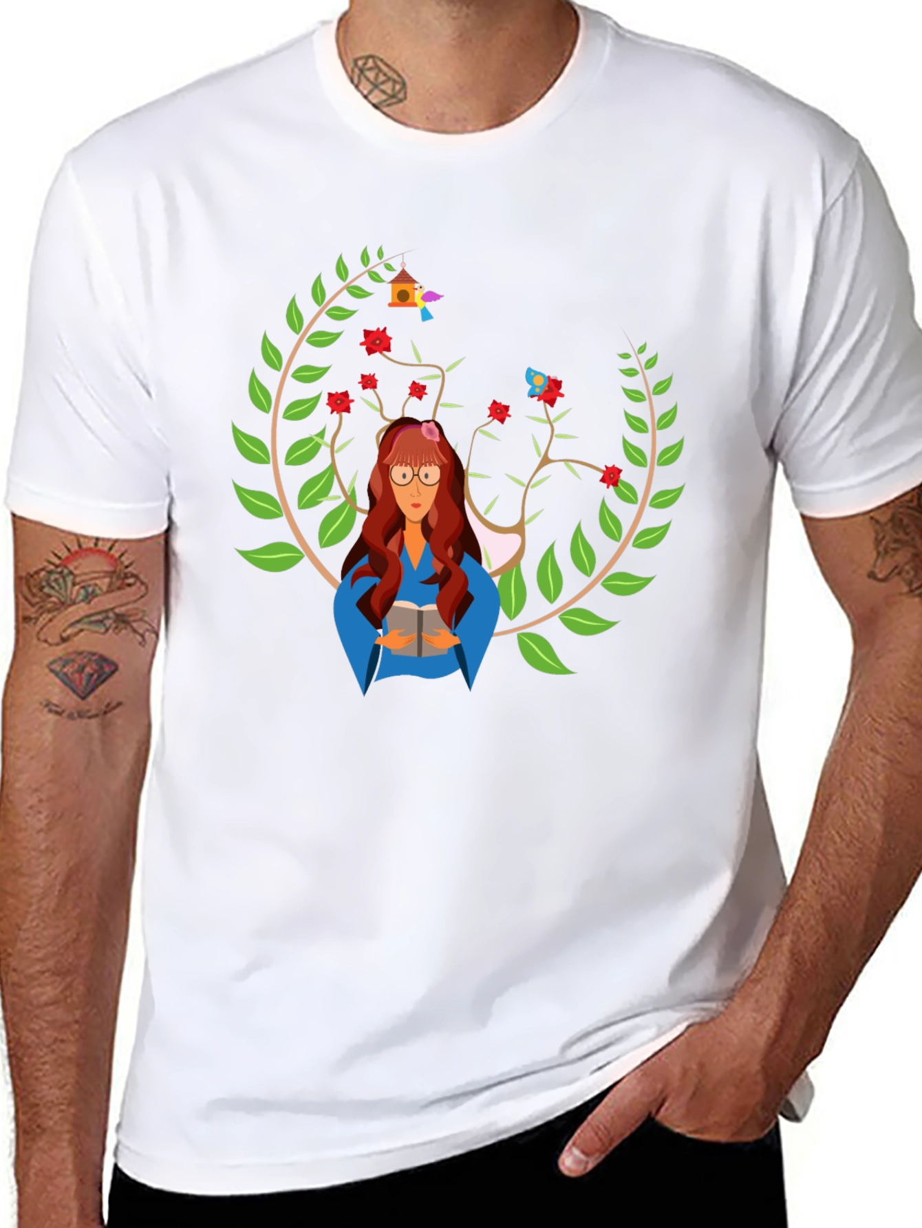 Bookworm Graphic Tee - Literary Style