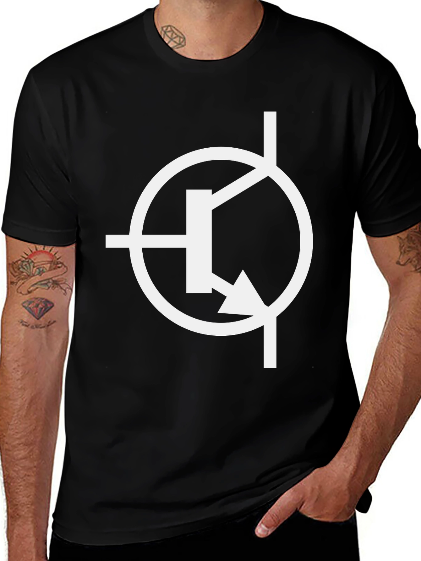 Electronics Geek Transistor T-Shirt - Black Cotton Casual Wear