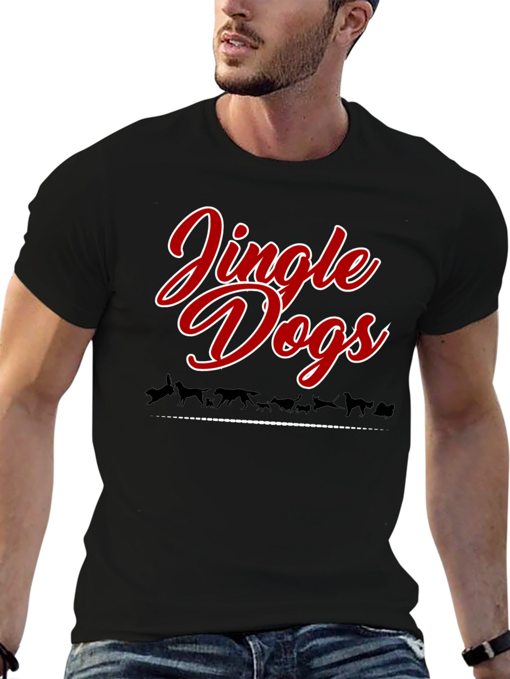 Jingle Dogs Christmas Holiday Graphic Tee