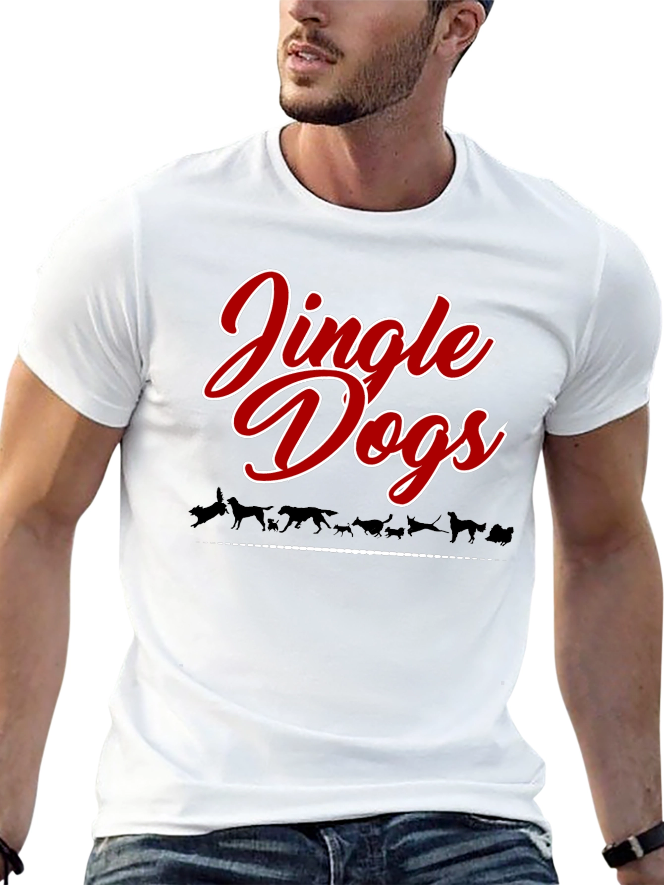 Jingle Dogs Christmas Holiday Graphic Tee