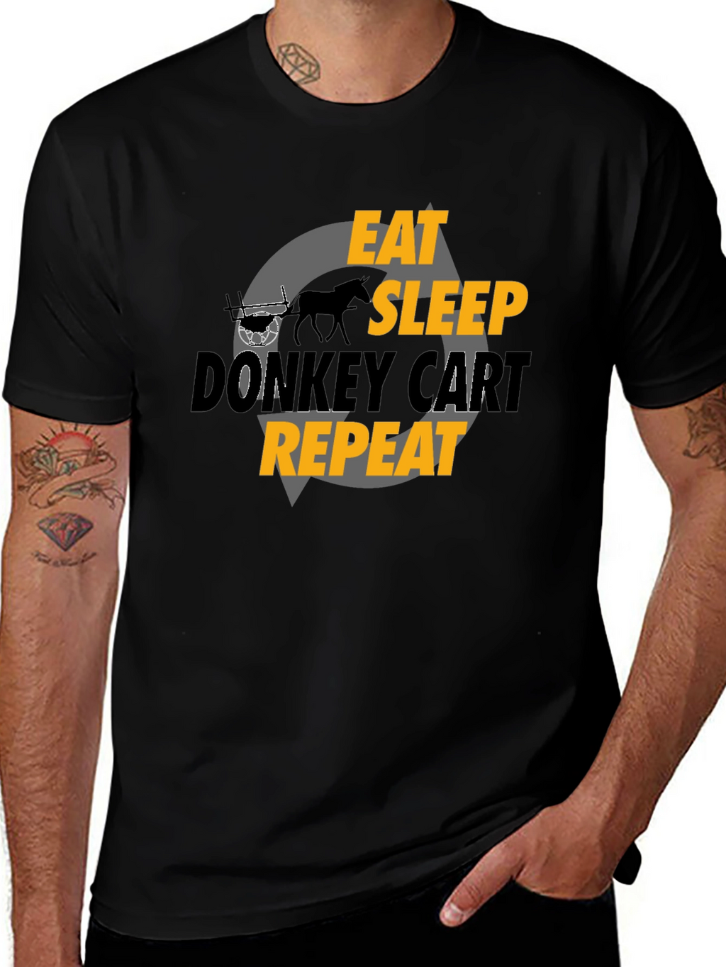 Eat Sleep Donkey Cart Repeat - Graphic T-Shirt