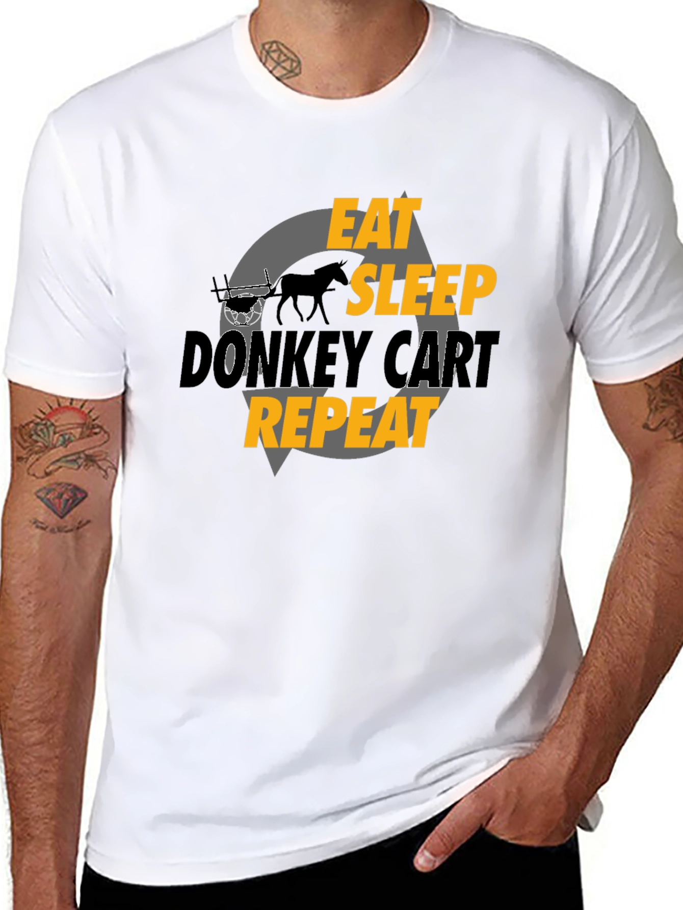 Eat Sleep Donkey Cart Repeat - Graphic T-Shirt