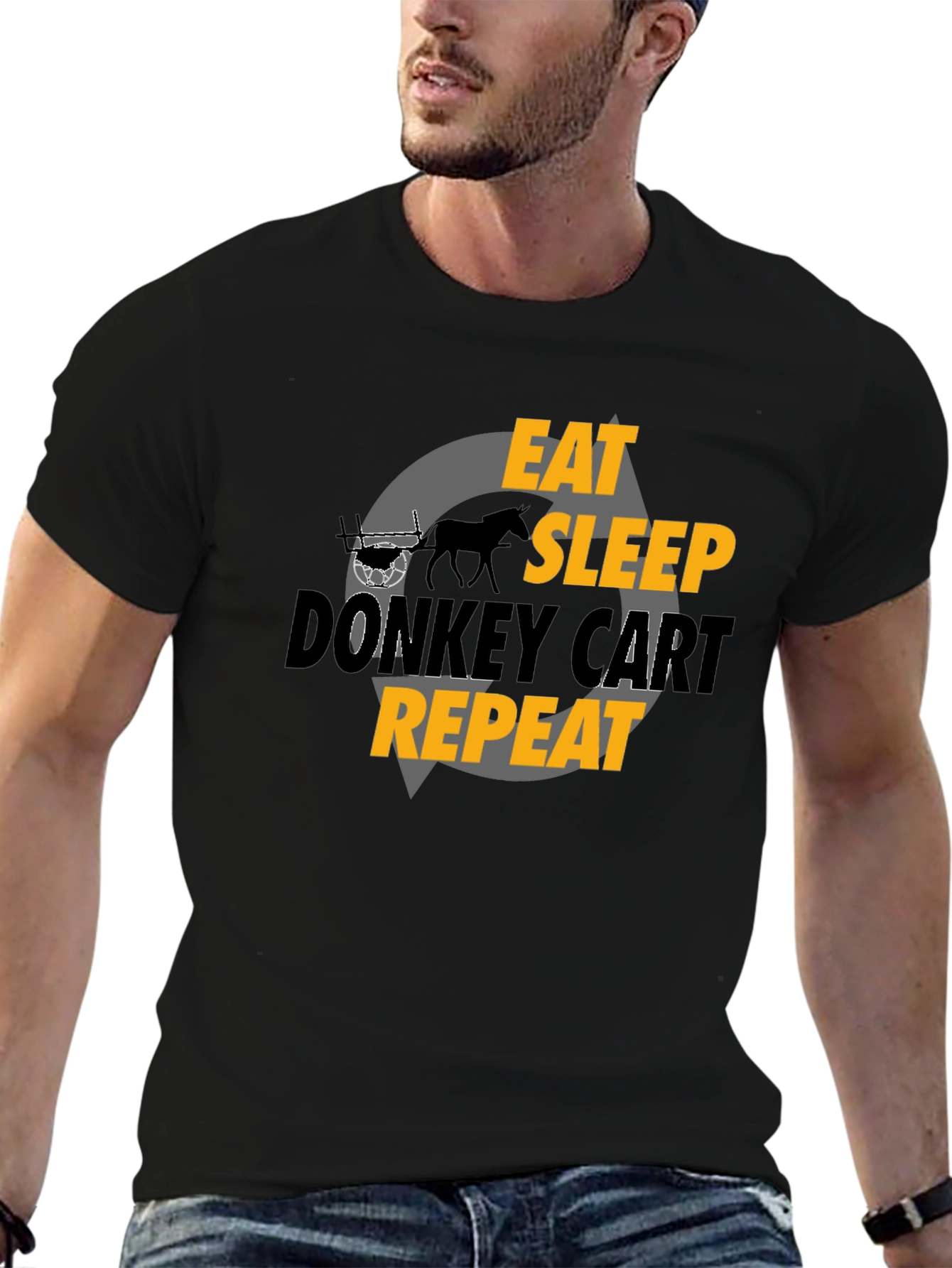 Eat Sleep Donkey Cart Repeat - Graphic T-Shirt