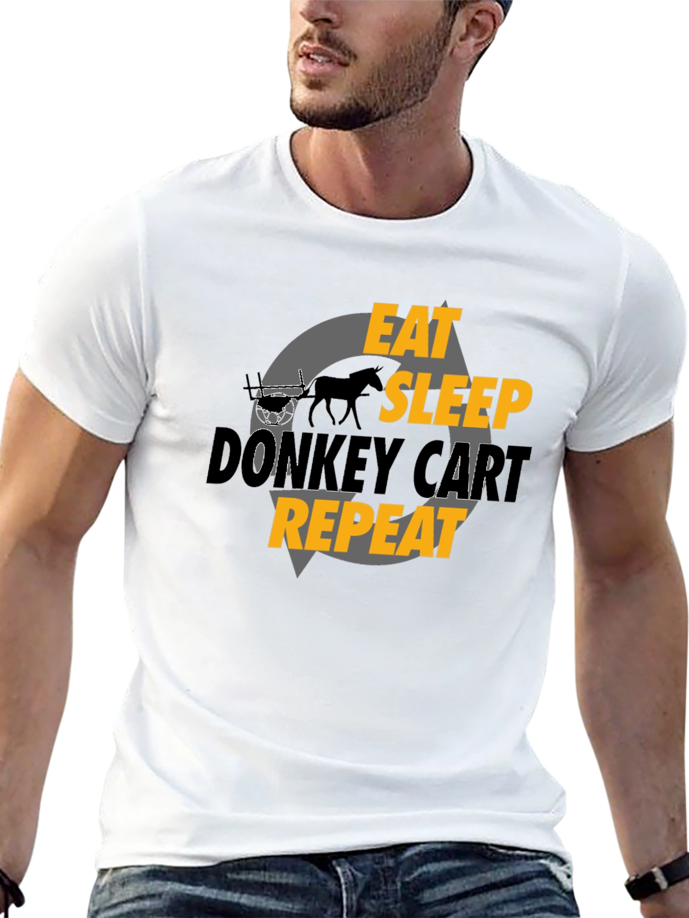 Eat Sleep Donkey Cart Repeat - Graphic T-Shirt