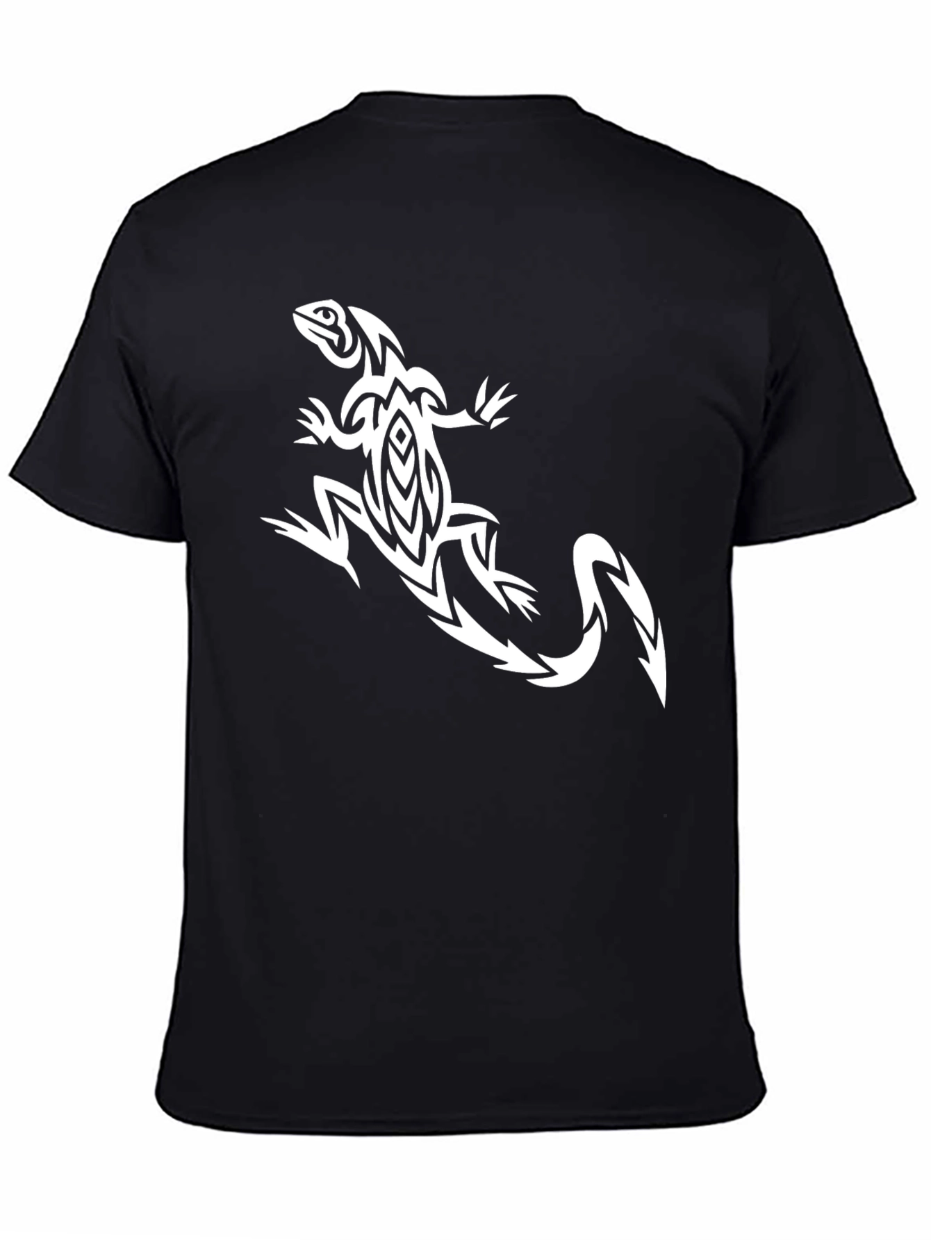 Tribal Lizard Graphic Tee - Black