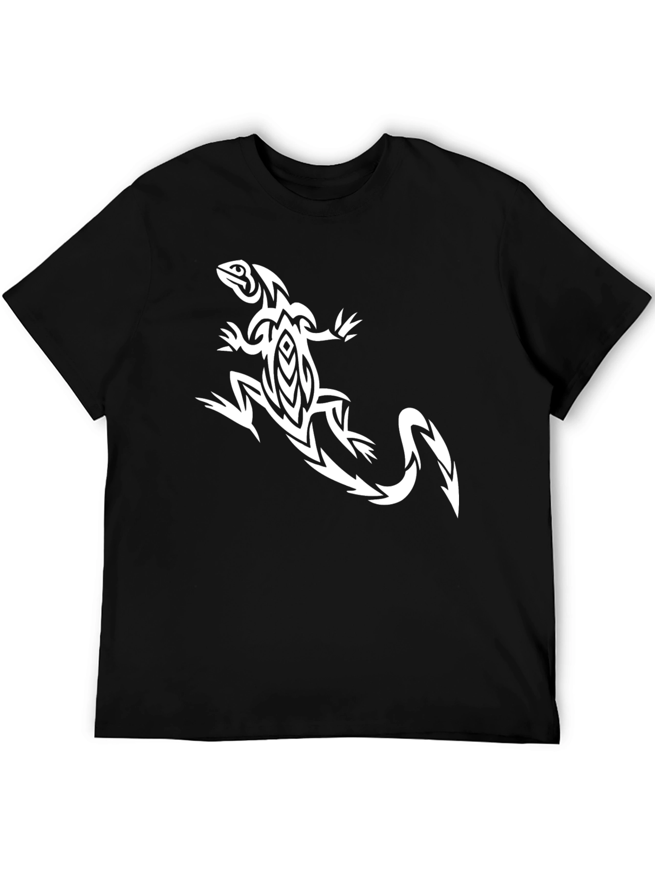 Tribal Lizard Graphic Tee - Black