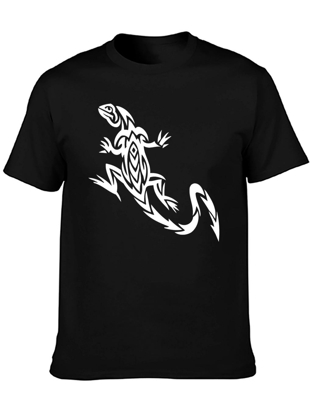 Tribal Lizard Graphic Tee - Black