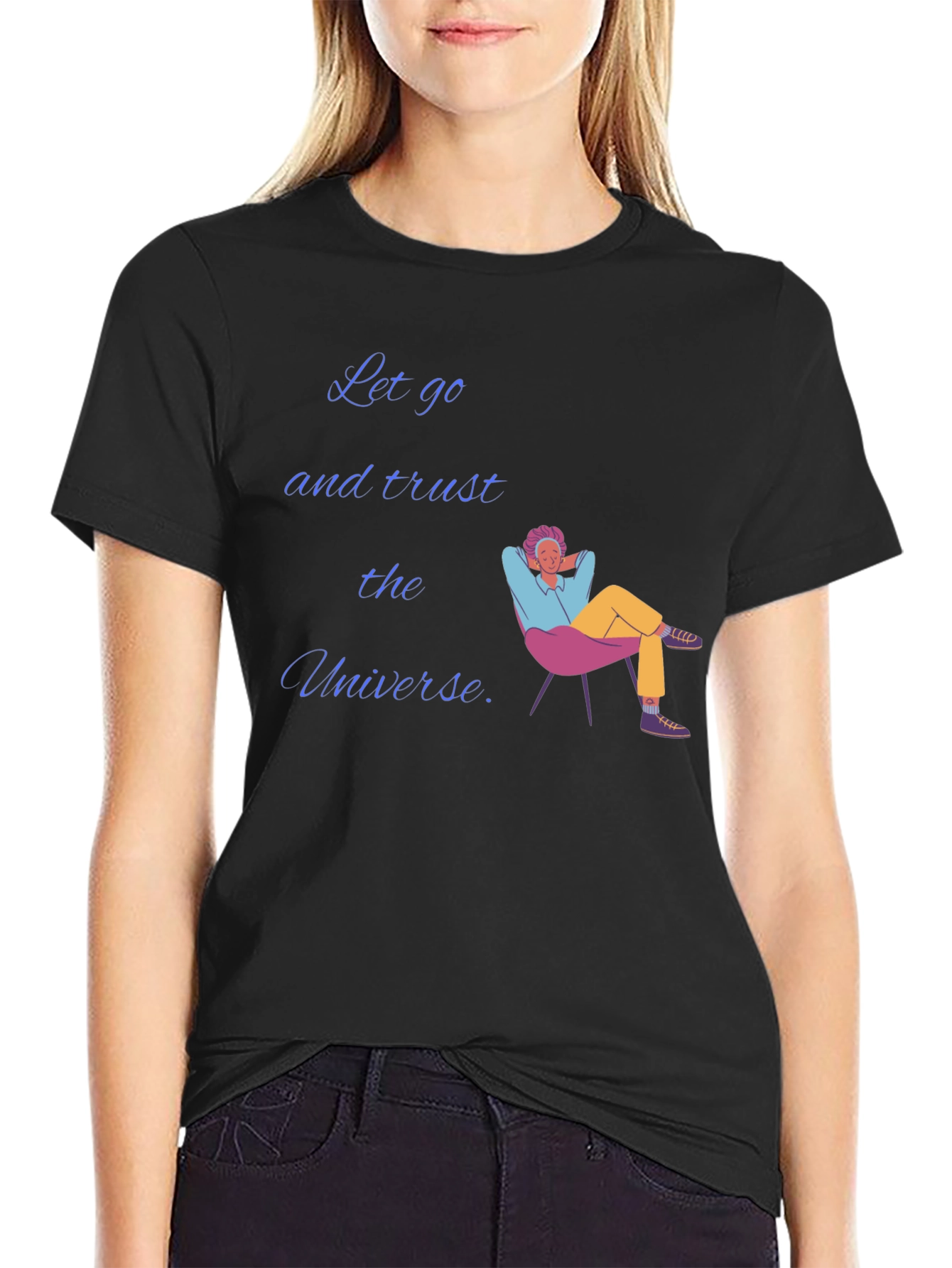 Trust the Universe Black Graphic T-Shirt