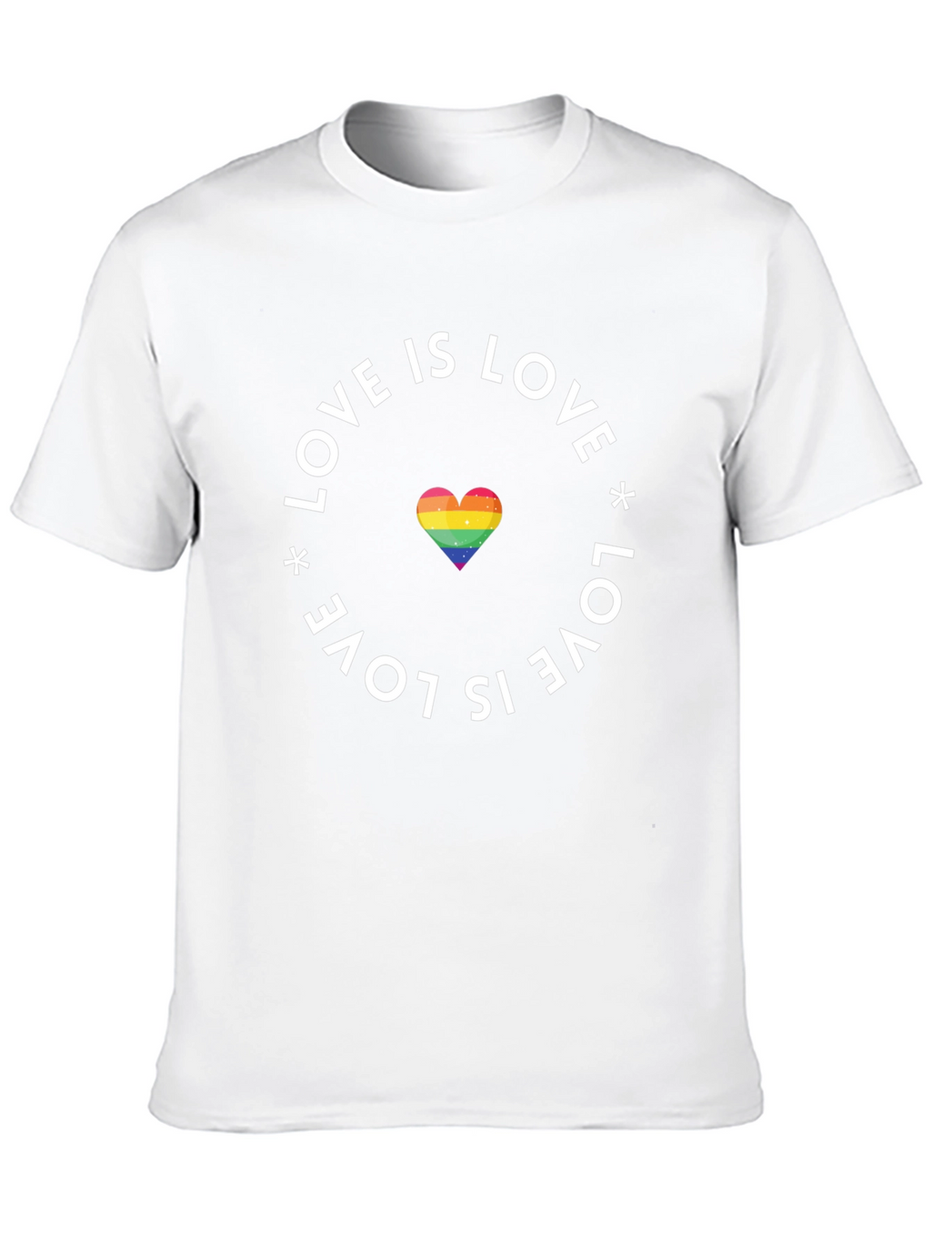 Love Is Love Pride T-Shirt - Rainbow Heart